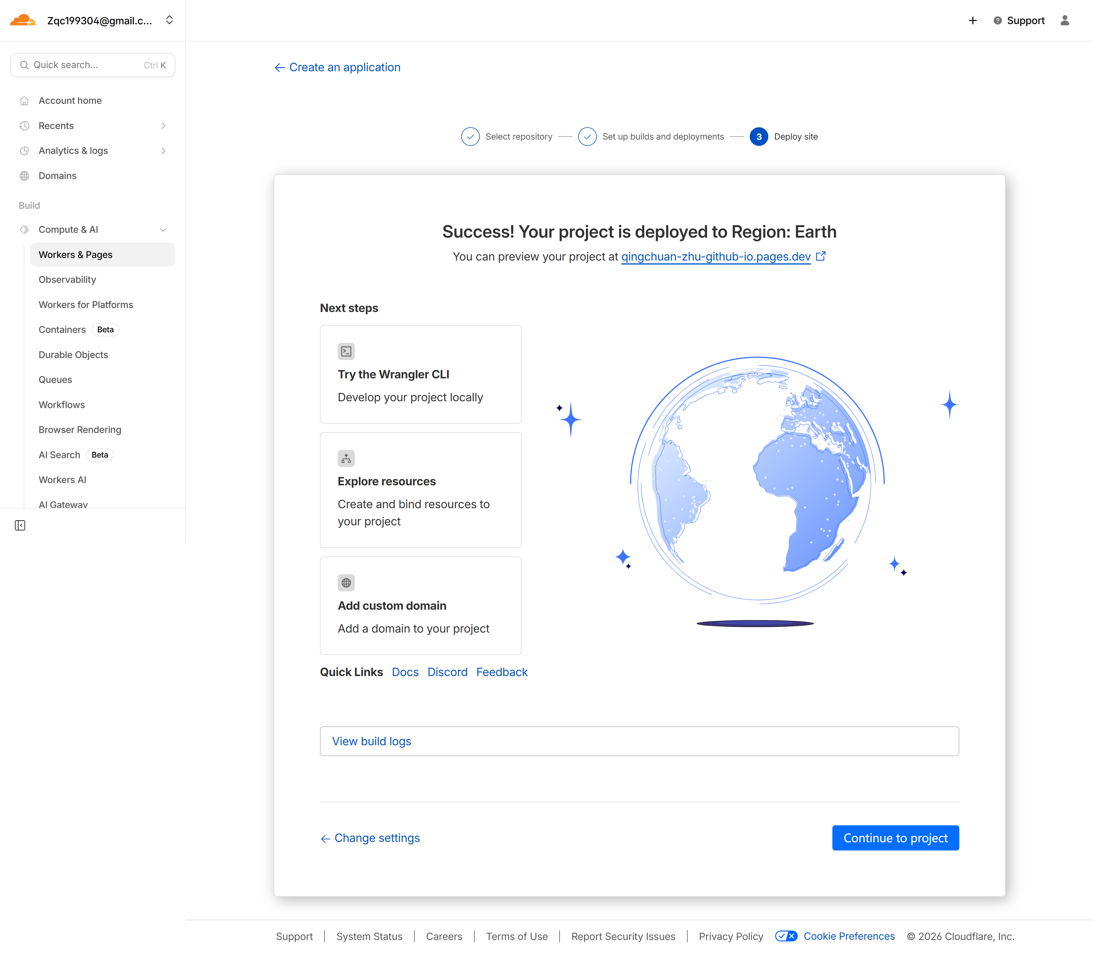 Cloudflare Pages 部署成功提示页